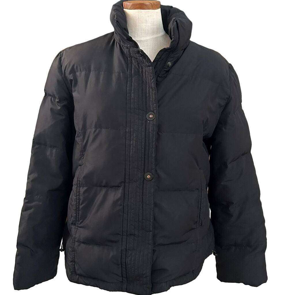 Calvin Klein Duck Down Puffer Jacket Women's XL Black Snap Zip Gorpcore Outdoor